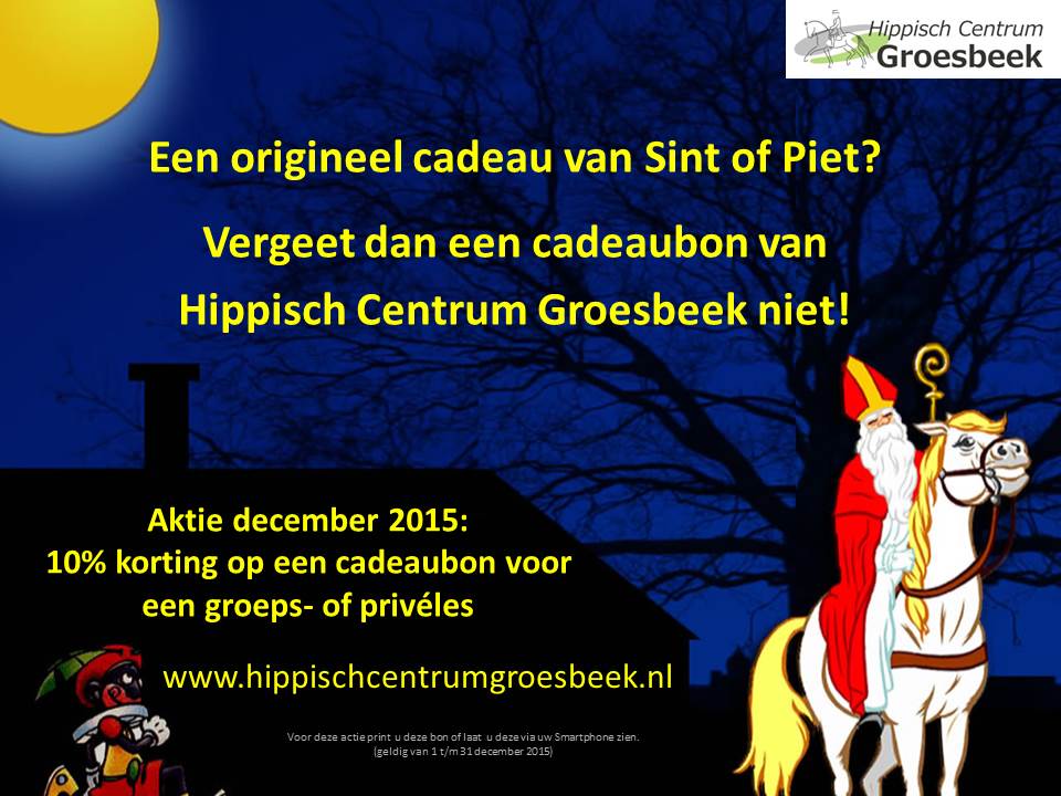 Cadeaubon Sinterklaas manege Nijmegen Groesbeek Mook