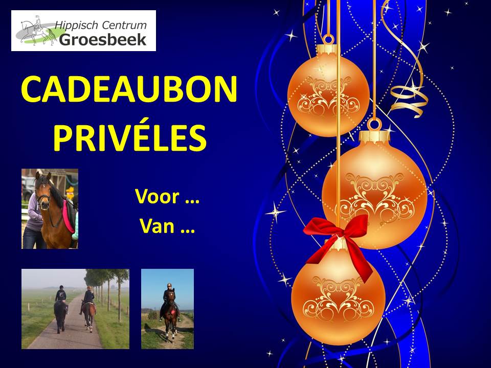 Cadeaubon Kerstmis manege Nijmegen Groesbeek Malden Mook